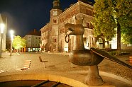 Bild: Rathausplatz bei Nacht