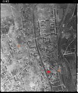 Nordhausen/Harz, Luftbild für Plan E5 und F5, 1945 Luftbild des Stadtgebietes vom 8.04.1945, Luftbild der US-Luftwaffe, Nr. 4149, 1945.Maßstab o.A.  (Foto: GDI-Th, www.geoportal-th.de )