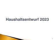 Haushaltsentwurf 2023 vom 22.02.2023 (Foto: Stadtverwaltung Nordhausen)