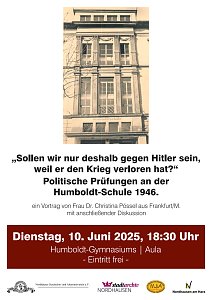 Der Nordhäuser Geschichts- und Altertumsverein lädt ein: Vortrag zur Erziehungs- und Bildungsgeschichte im Nordhausen des Jahres 1946