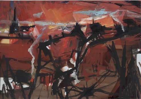 Gerd Mackensen: Herbstfeuer, 2008, Acryl (Foto: Susanne Hinsching) Gerd Mackensen: Herbstfeuer, 2008, Acryl (Foto: Susanne Hinsching)