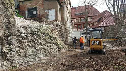 Sanierungsmaßnahmen an der Stadtmauer (Foto: Stadtverwaltung Nordhausen)