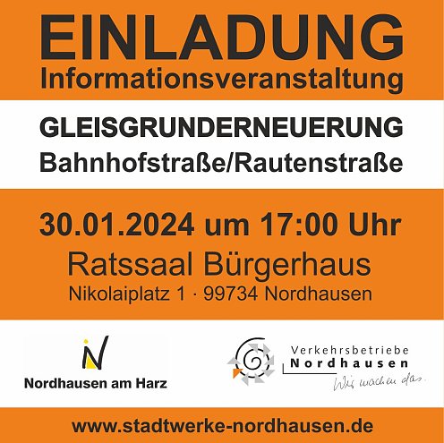 Informationsveranstaltung: Gleisgrunderneuerung in der Rautenstraße/Bahnhofstraße (Foto: Verkehrsbetriebe Nordhausen )