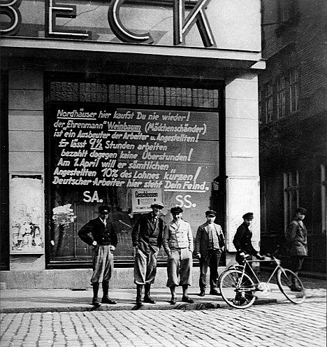 Antisemitischer Boykott Modehaus Schönbeck (Foto: KZ Gedenkstätte Mittelbau-Dora)