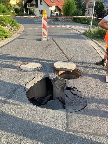 Bild: Untersuchungen von Setzungen im Wiesenweg in Nordhausen