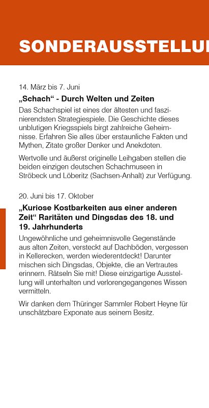 Museumsjahr 2026 in den st&auml;dtischen Museen Nordhausen