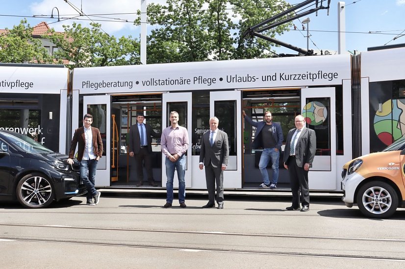Mit Straßenbahnoberleitungen Elektrofahrzeuge versorgen (Foto: Stadtverwaltung Nordhausen)