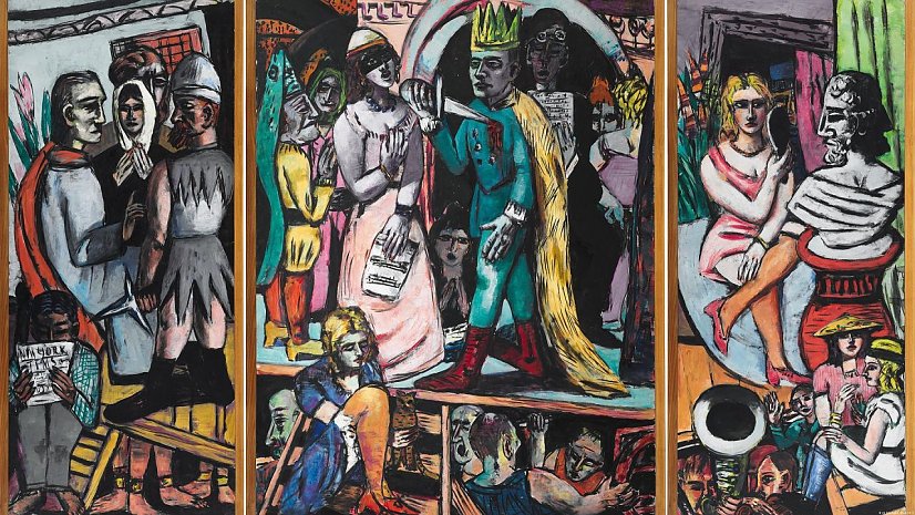 Max Beckmann: Schauspieler, 1941/42, Amsterdam, Triptychon	 (Foto: Fogg Art Museum, Cambridge (USA))