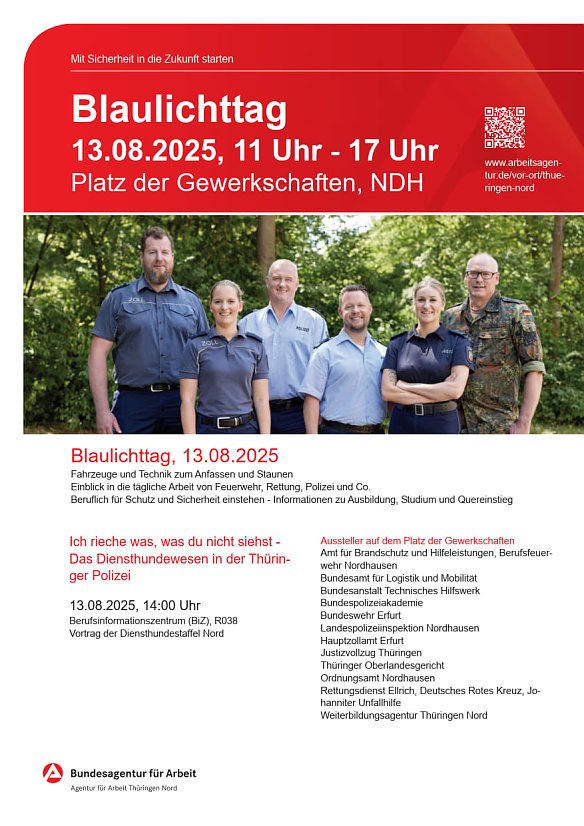 Blaulichttag am 13.08.2025 (Foto: Arbeitsagentur) Blaulichttag am 13.08.2025 (Foto: Arbeitsagentur)