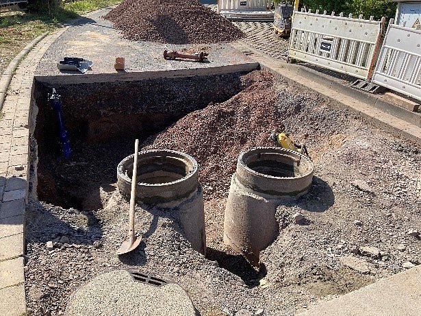 Bild: Untersuchungen von Setzungen im Wiesenweg in Nordhausen