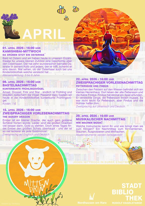 Bild: Plakat f&uuml;r MITTENDRIN im April